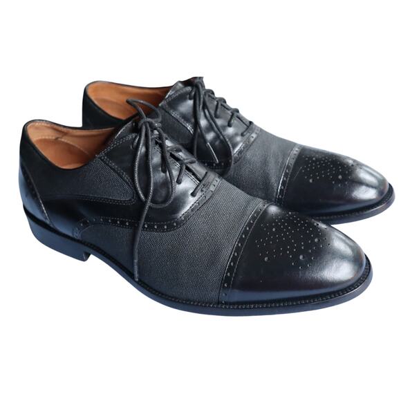 Flag LTD Hamilton Leather Canvas Cap Toe Dress Shoe Burnished Black Men 9 Brazil